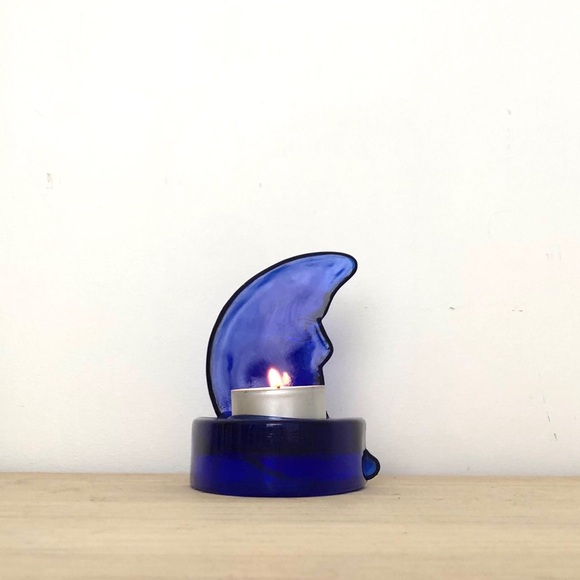 Cobalt Blue Moon Tea Light Candle Holders 🌙 - Picture 7 of 7